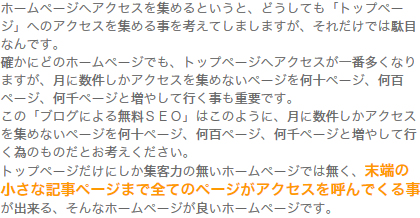 2. トップページにアクセスを集める事だけが重要では無い