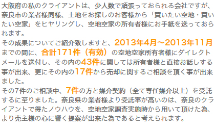 2.大阪府での事例（媒介受託率：２４.４３件に１件受託）