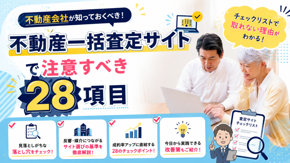 不動産会社が知っておくべき不動産一括査定で注意すべき28項目