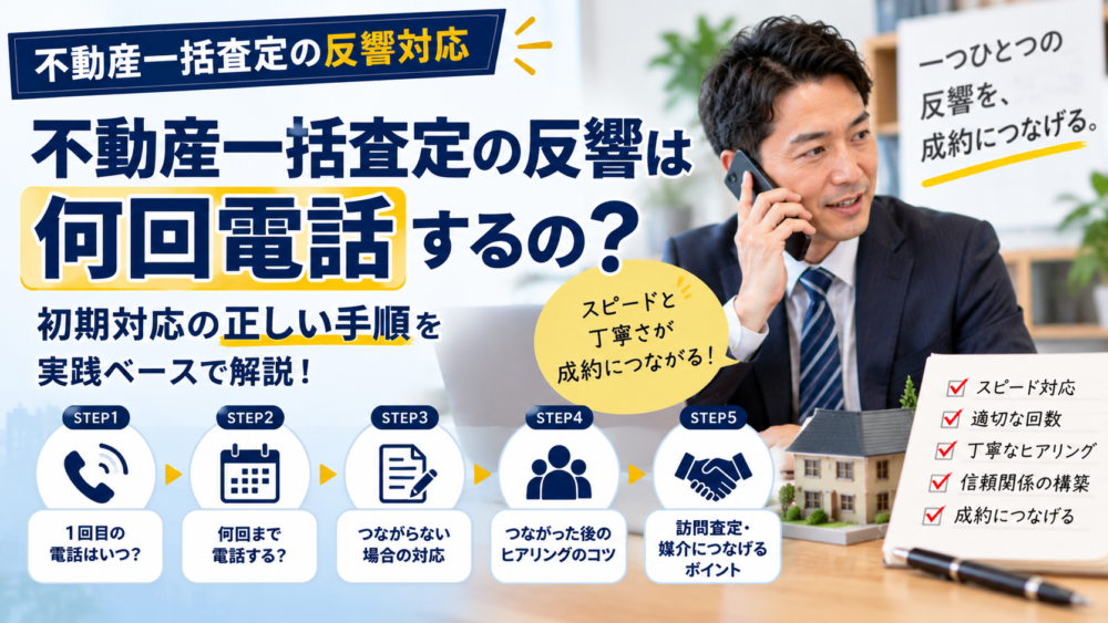 不動産一括査定反響は何回電話するの？等、初期対応の手順を披露