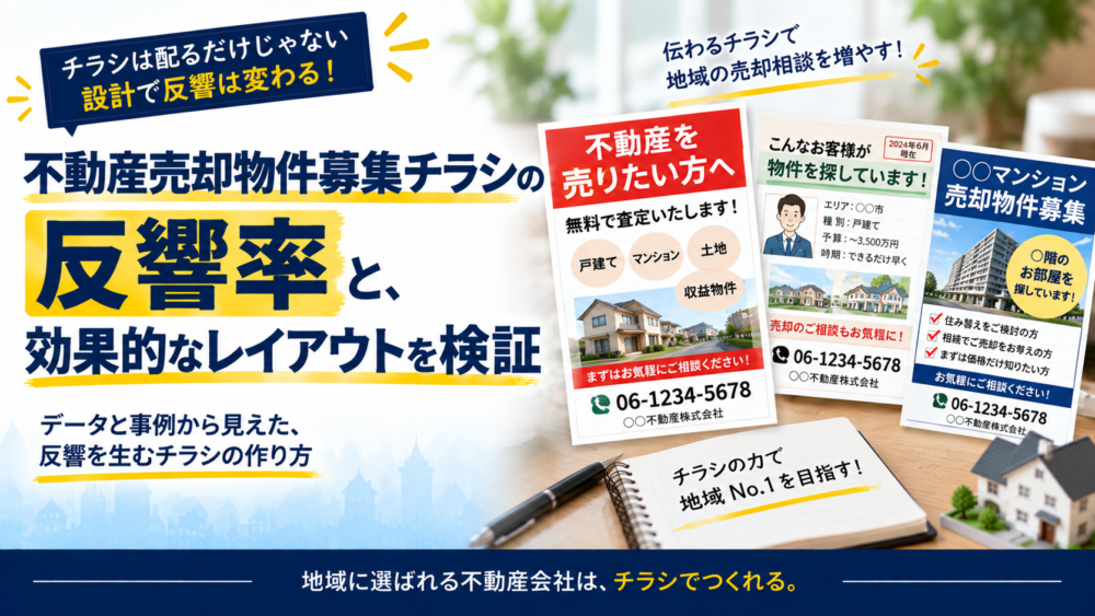 不動産売却物件募集チラシの反響率と、効果的なレイアウトを検証