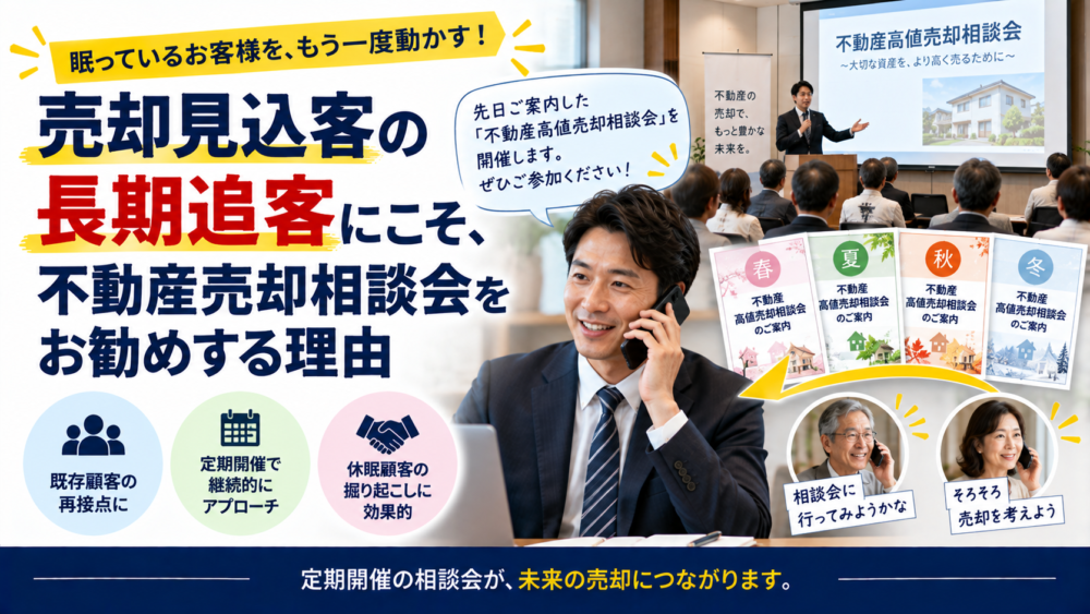 売却見込客の長期追客にこそ、不動産売却相談会をお勧めする理由